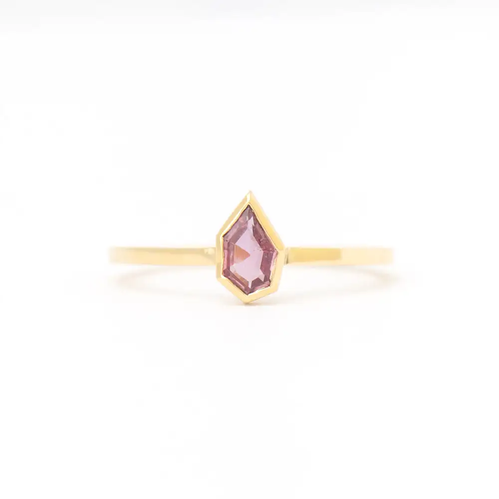 0.50 ct Pink Hexagonal Sapphire Mosaic Stack Ring