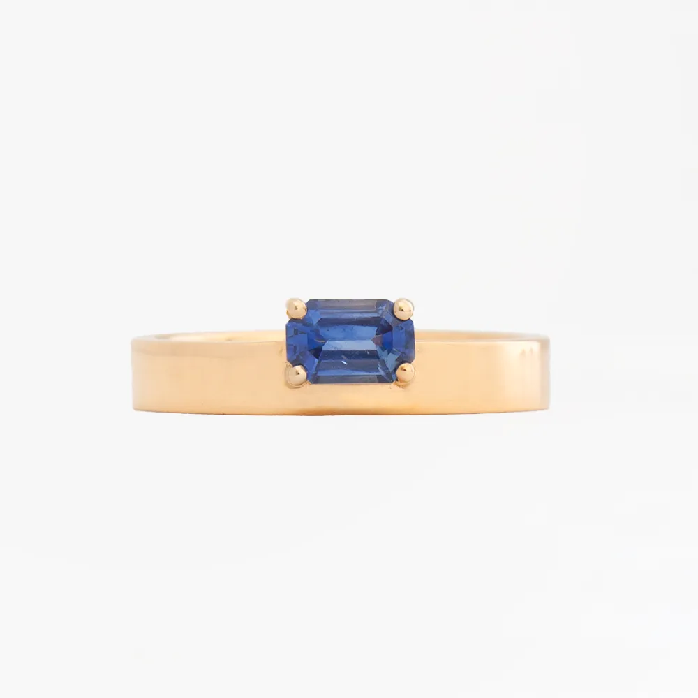 0.65 ct Blue Sapphire Monolith Ring