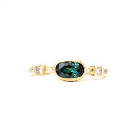 0.77 ct Teal Australian Sapphire Hikaru Ring