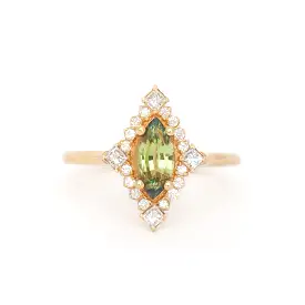 0.83 ct Green Sapphire Marie Ring