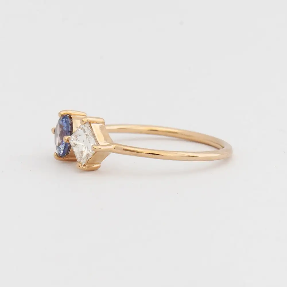 0.88 ctw Sapphire & Diamond Mosaic Ring