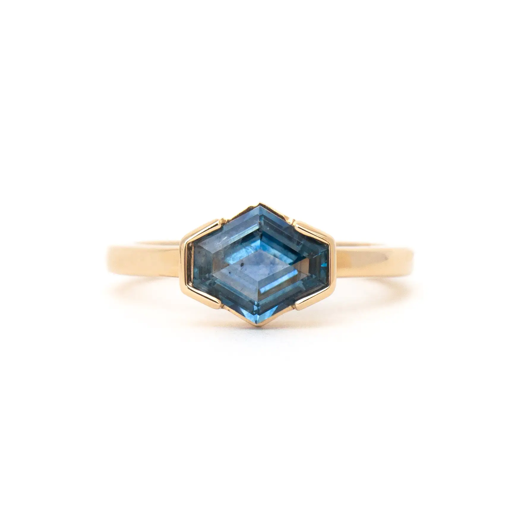 1.47 ct Hexagonal Montana Sapphire Solitaire