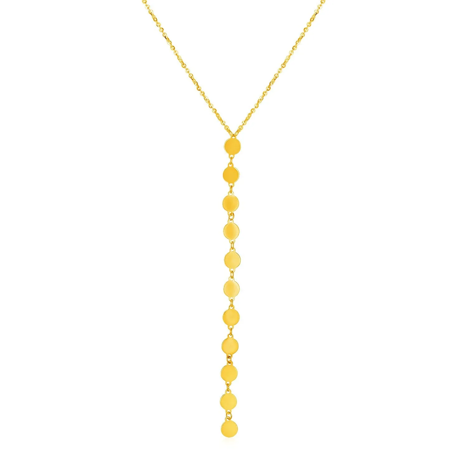 14k Yellow Gold Lariat Style Necklace with Disksrx47207-17-rx47207-17