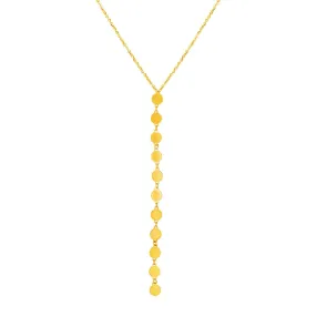 14k Yellow Gold Lariat Style Necklace with Disksrx47207-17-rx47207-17