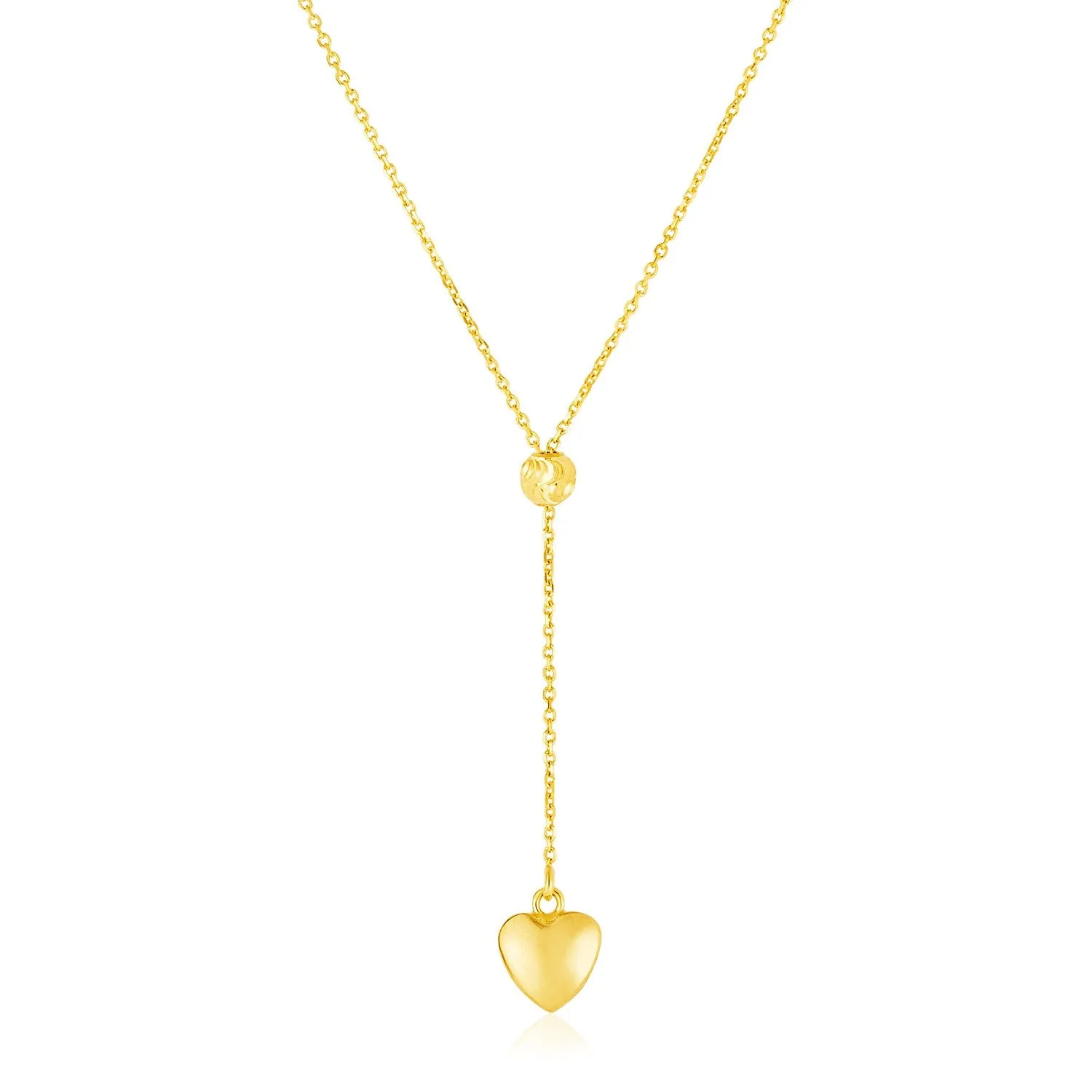 14k Yellow Gold Lariat Style Necklace with Heartrx98223-18-rx98223-18