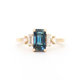 1.92 ct Blue-Green Sapphire Josie Ring