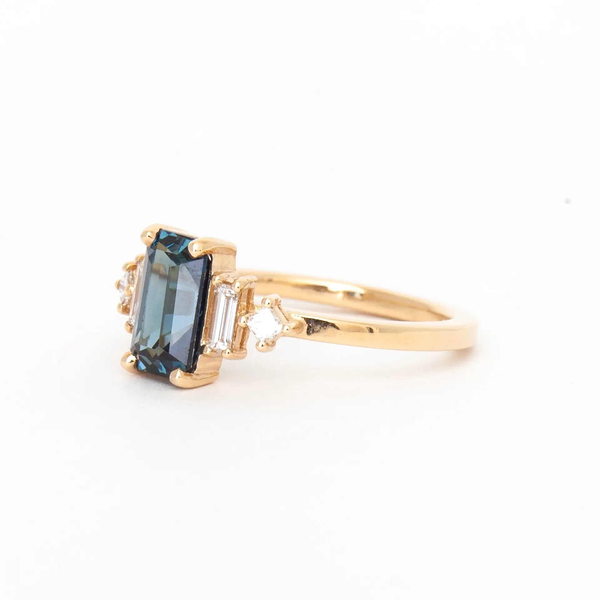 1.92 ct Blue-Green Sapphire Josie Ring