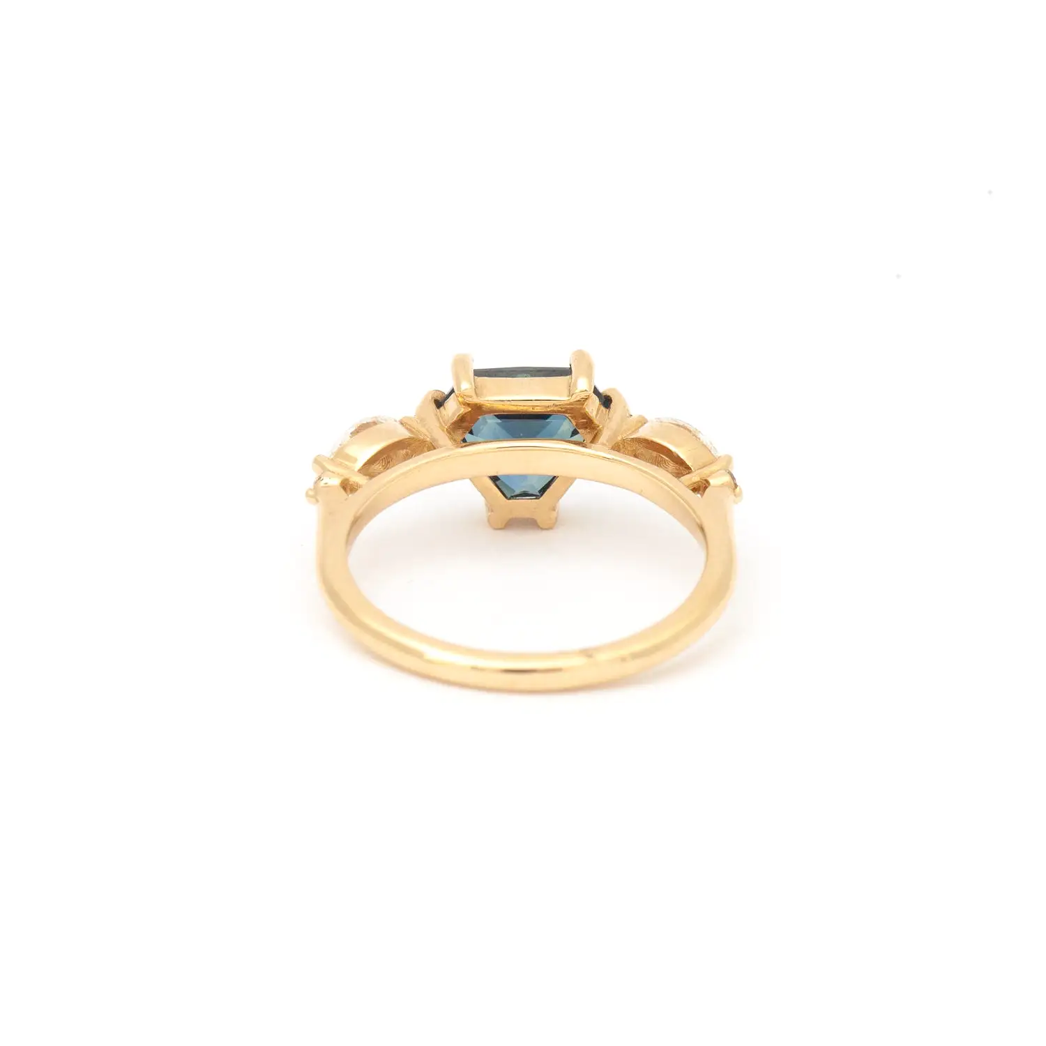 2.10 ct Teal Shield-cut Sapphire Harley Ring