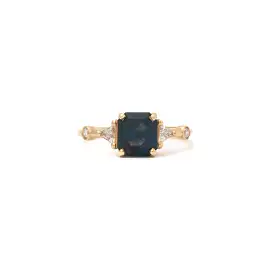 2.24 ct Teal Radiant Sapphire Scarlett Ring