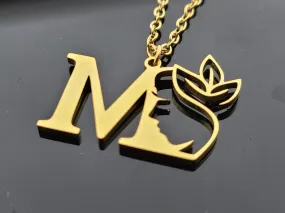 22K Solid Gold Designer Initial Pendant Style 9