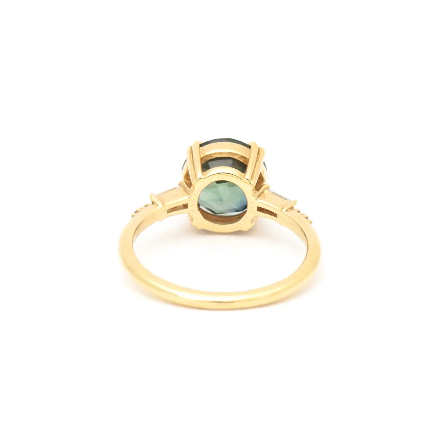 3.20 ct Teal Round Sapphire Sylvie Ring