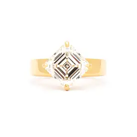 3.54 ct Lab-Grown Asscher Diamond Temple Ring