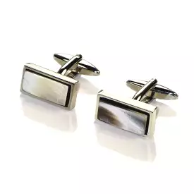 ABBEYHORN Cufflinks - Cow Horn Narrow Rectangle