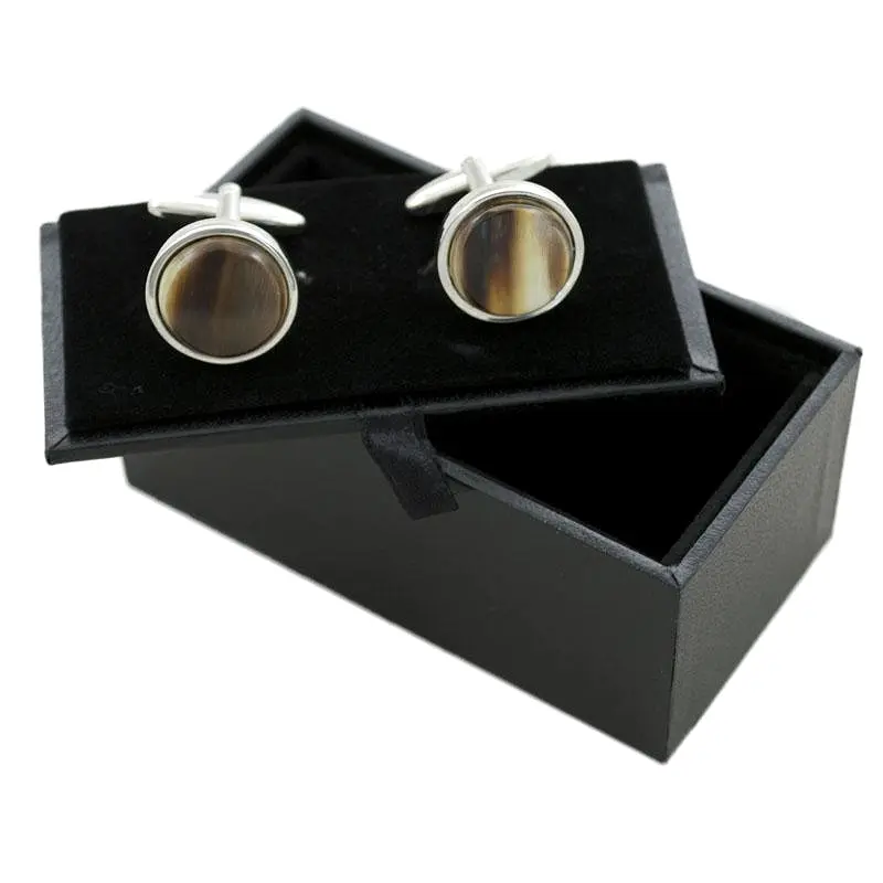 ABBEYHORN Cufflinks - Round Oxhorn