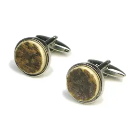 ABBEYHORN Cufflinks - Round Stag Antler