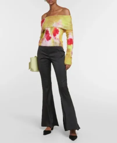 Acne Studios  |Flower Patterns Party Style Elegant Style V-neck & Crew neck