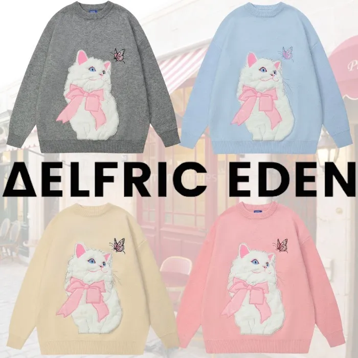 Aelfric Eden  |Casual Style Unisex Blended Fabrics Street Style U-Neck