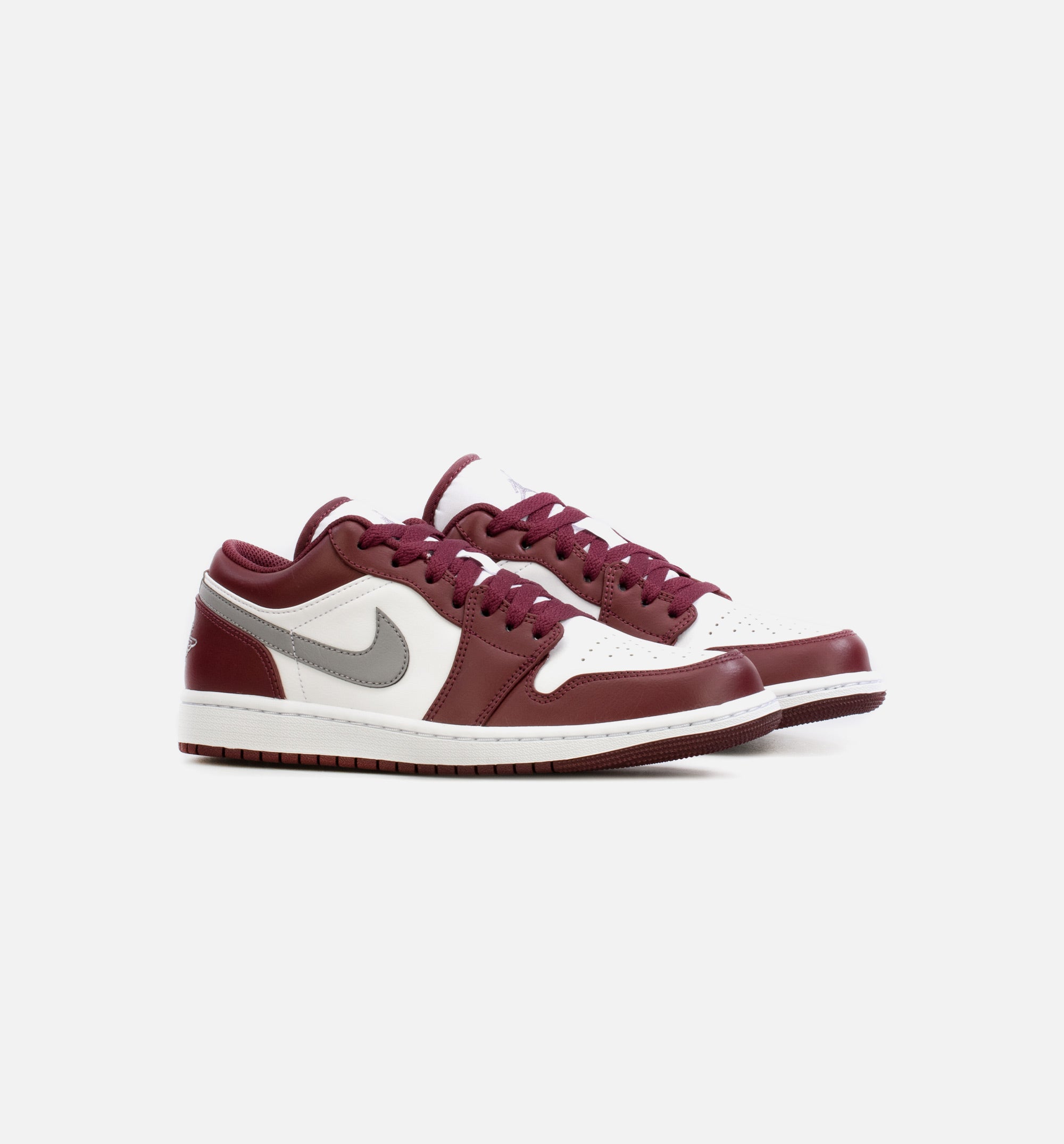 Air Jordan 1 Low Bordeaux Mens Lifestyle Shoe - Bordeaux Red/Grey