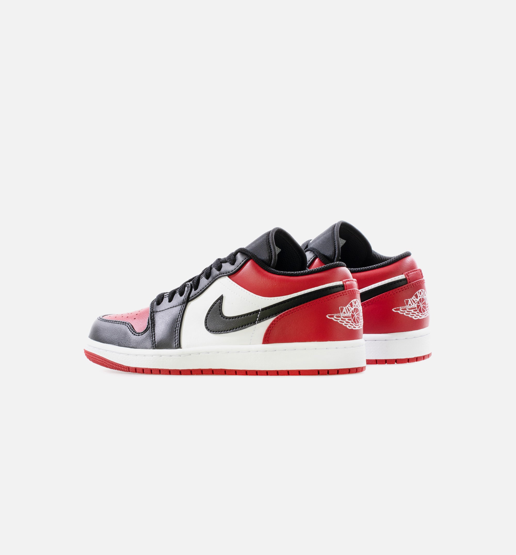 Air Jordan 1 Low Bred Toe Mens Lifestyle Shoe - White/Black/University Red Limit One Per Customer