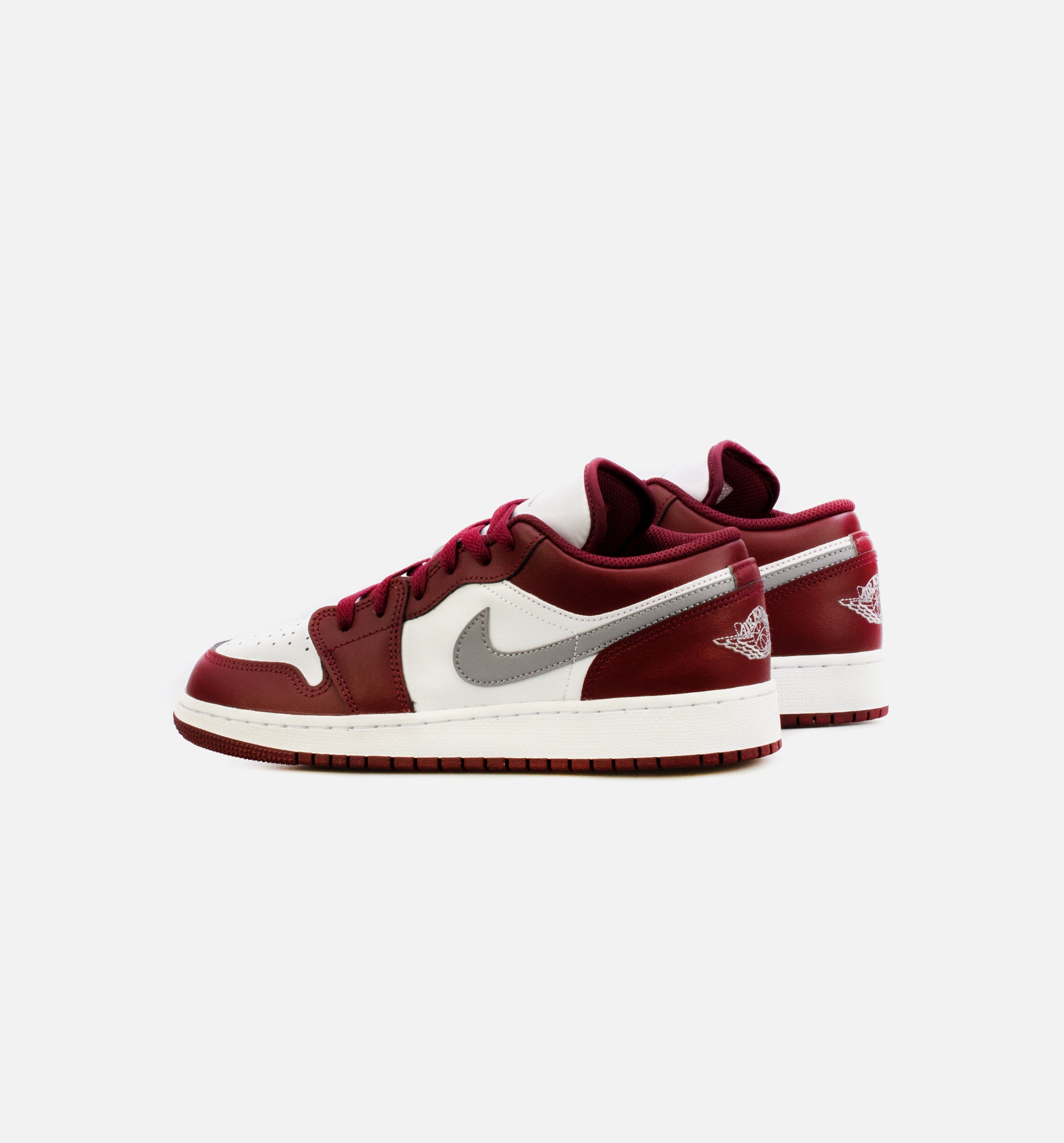 Air Jordan 1 Low Cherrywood Red Cement Grey Grade School Lifestyle Shoe - Cherrywood Red/ Cement Grey