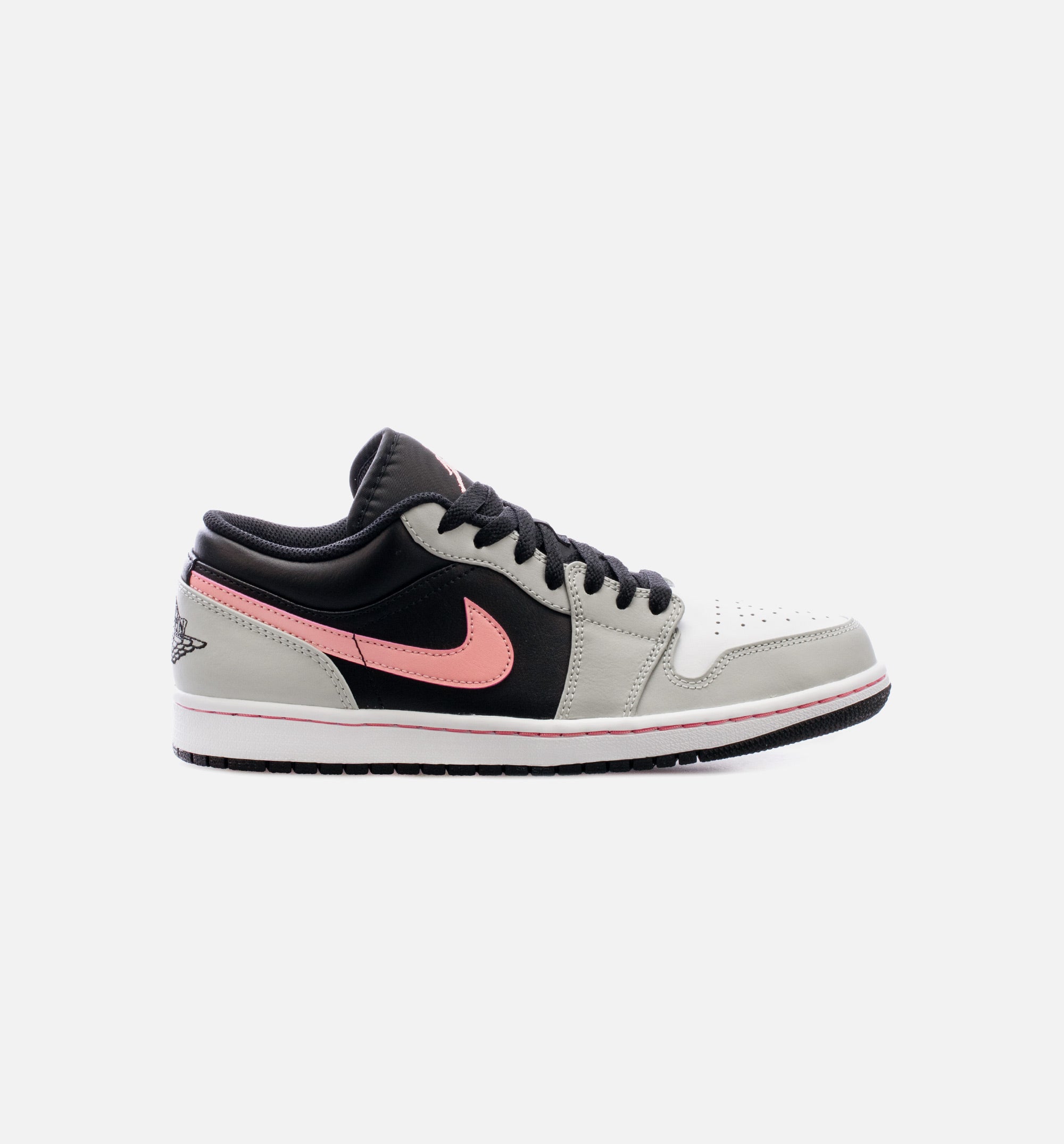 Air Jordan 1 Low Grey Fog Bleached Coral Mens Lifestyle Shoe - Black/Grey/Pink