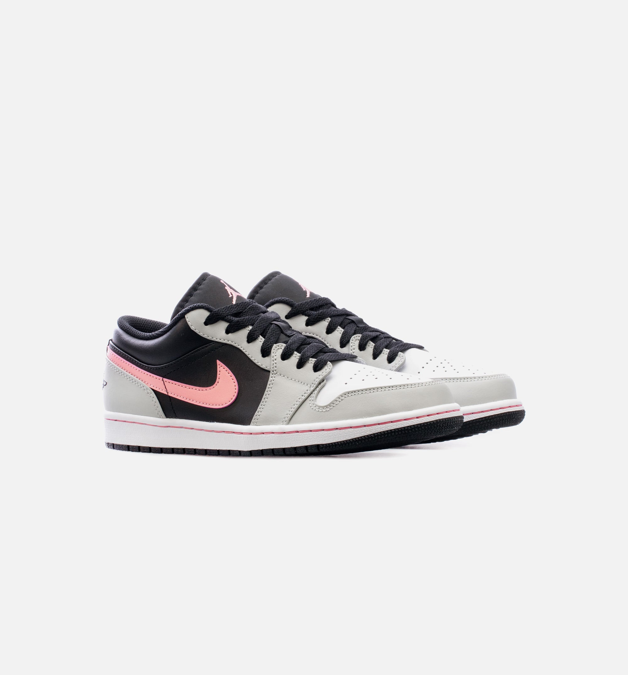 Air Jordan 1 Low Grey Fog Bleached Coral Mens Lifestyle Shoe - Black/Grey/Pink