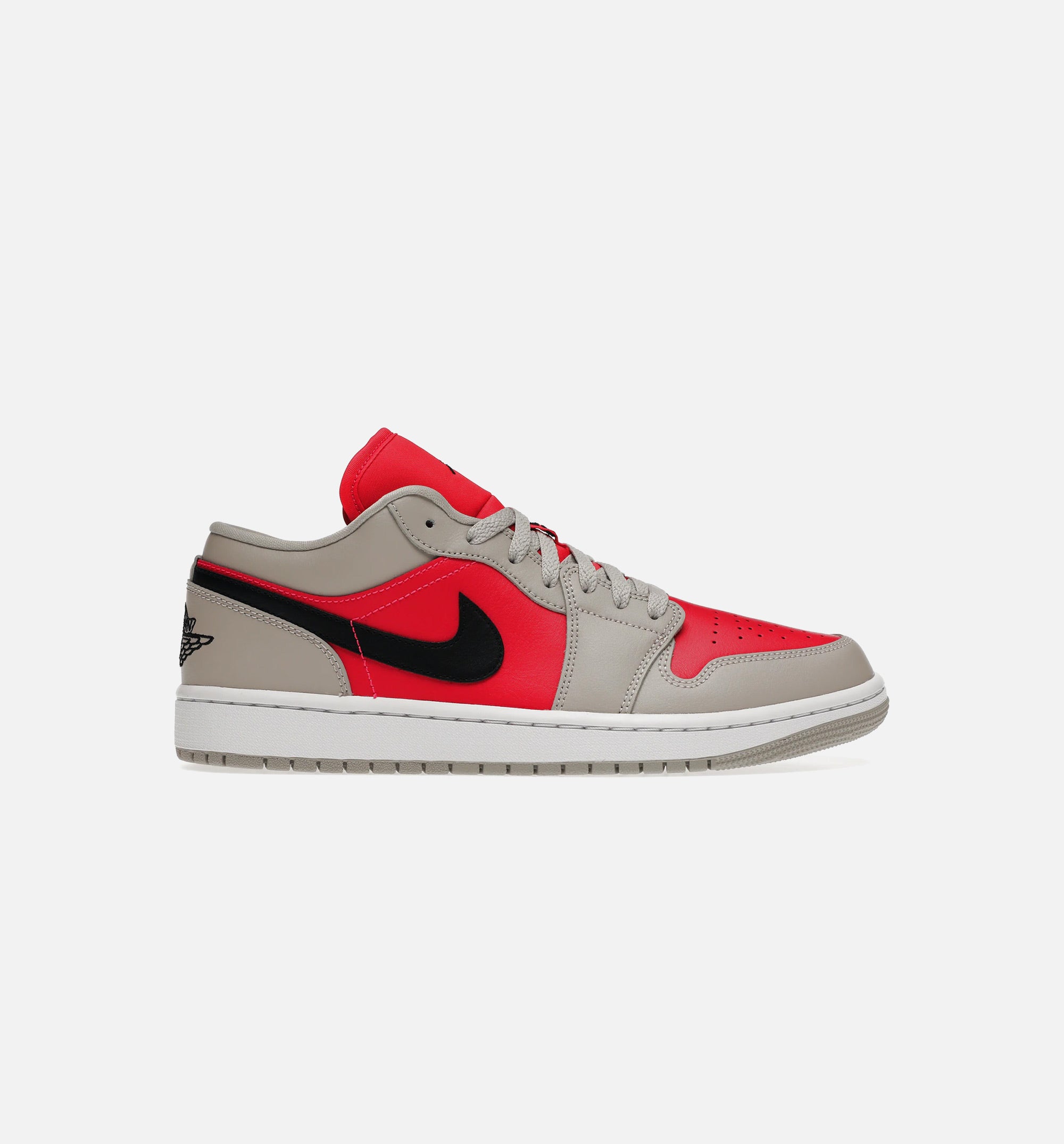 Air Jordan 1 Low Light Iron Ore Womens Lifestyle Shoe - Light Iron Ore/Black/Siren Red