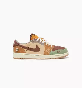 Air Jordan 1 Low OG  x Zion Williamson Voodoo Mens Lifestyle Shoe - Beige/Green Limit One Per Customer