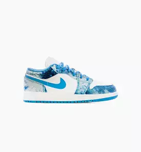 Air Jordan 1 Low Washed Denim Grade School Lifestyle Shoe - Blue/Denim Limit One Per Customer