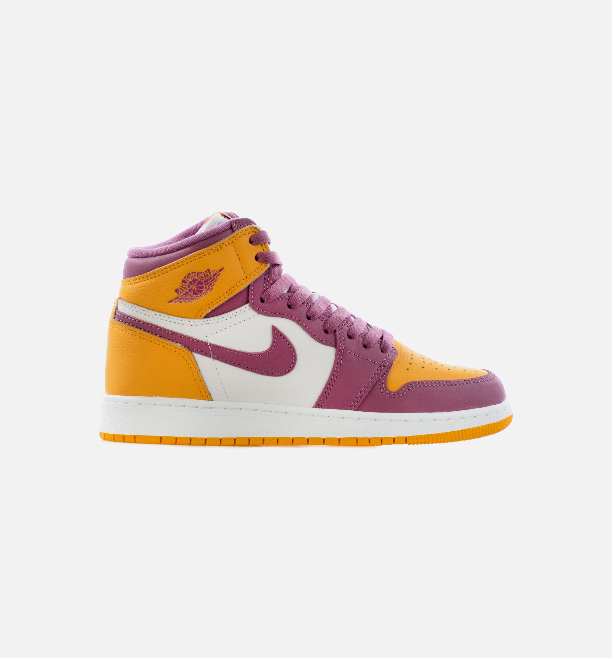 Air Jordan 1 Retro High OG Brotherhood Grade School Lifestyle Shoe - University Gold/Light Bordeaux Limit One Per Customer