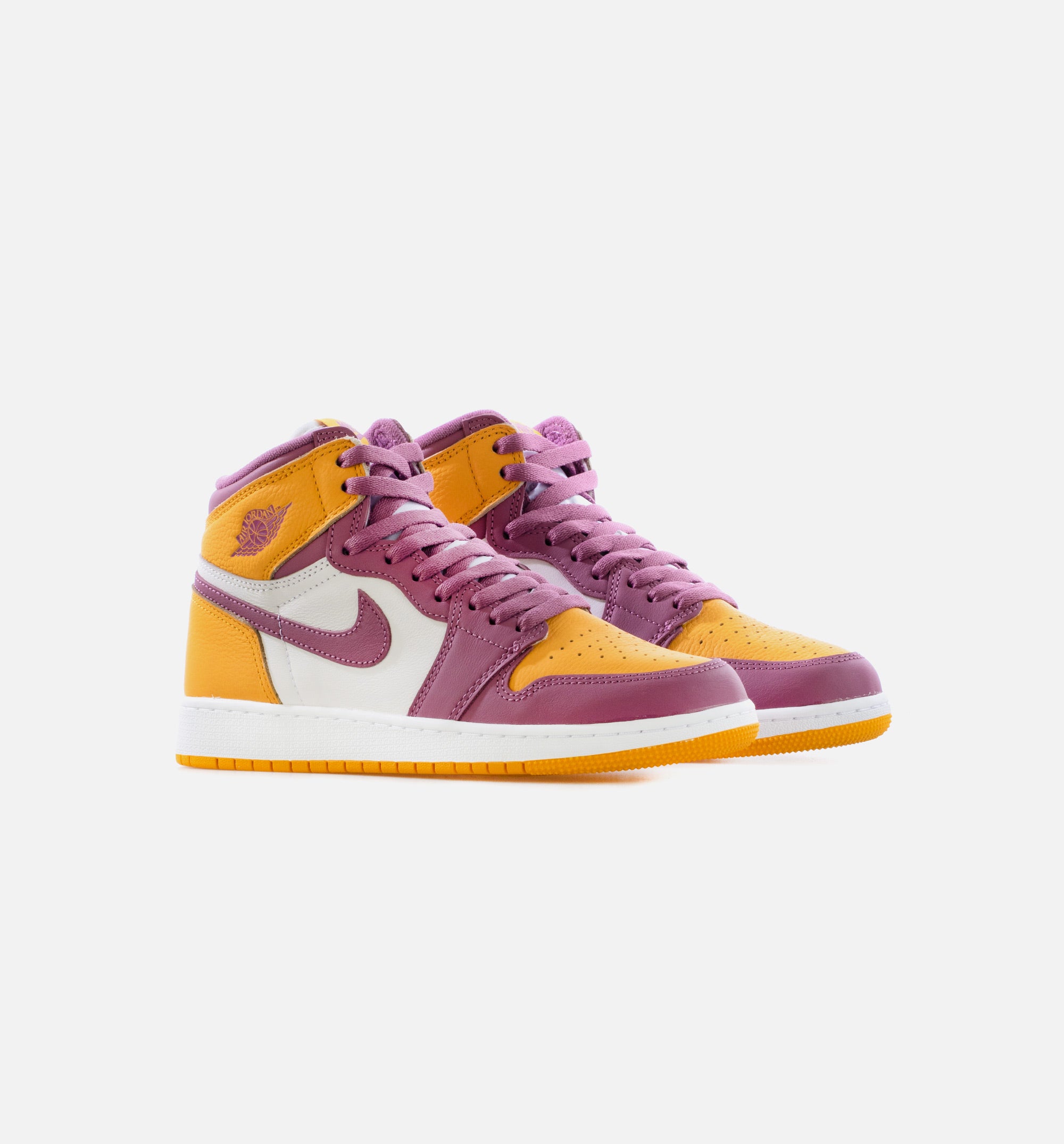 Air Jordan 1 Retro High OG Brotherhood Grade School Lifestyle Shoe - University Gold/Light Bordeaux Limit One Per Customer