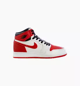 Air Jordan 1 Retro High OG Heritage Grade School Lifestyle Shoe - White/Red/Black Free Shipping