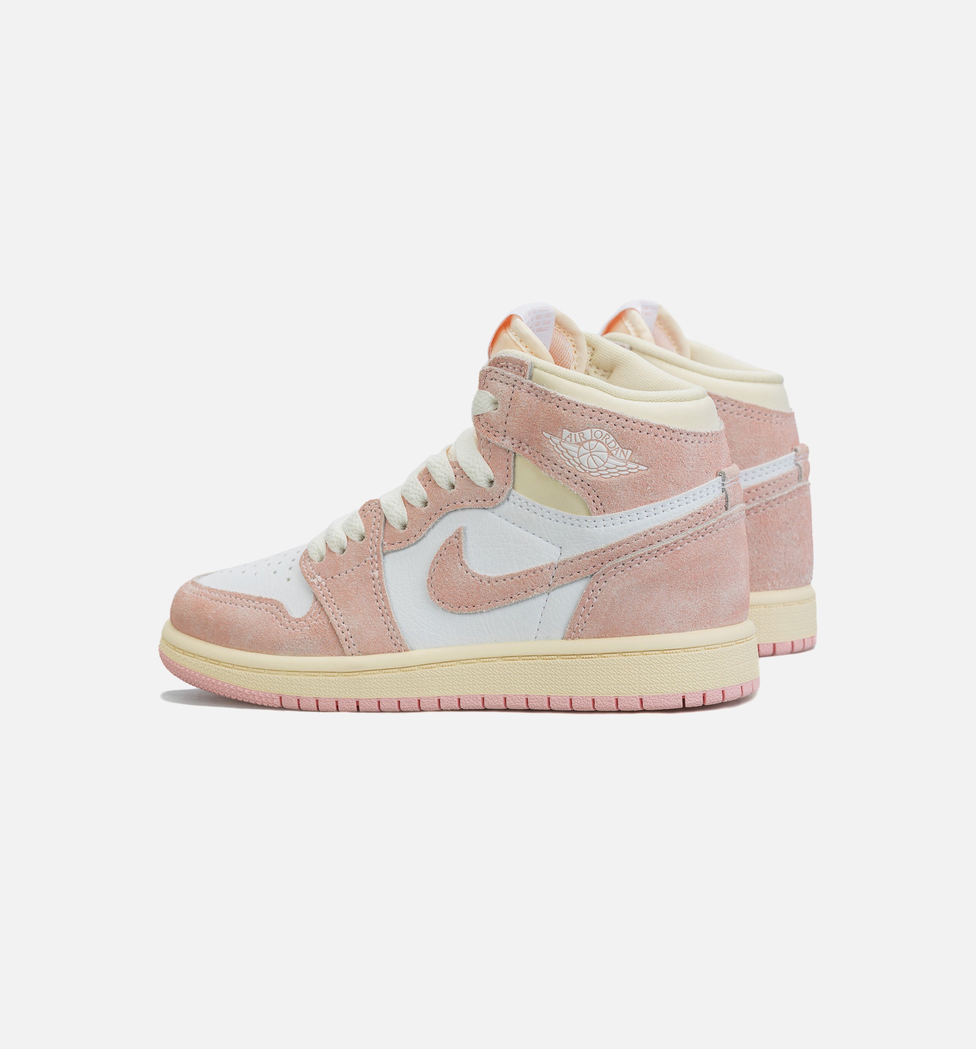 Air Jordan 1 Retro High OG Washed Pink Preschool Lifestyle Shoe - White/Pink