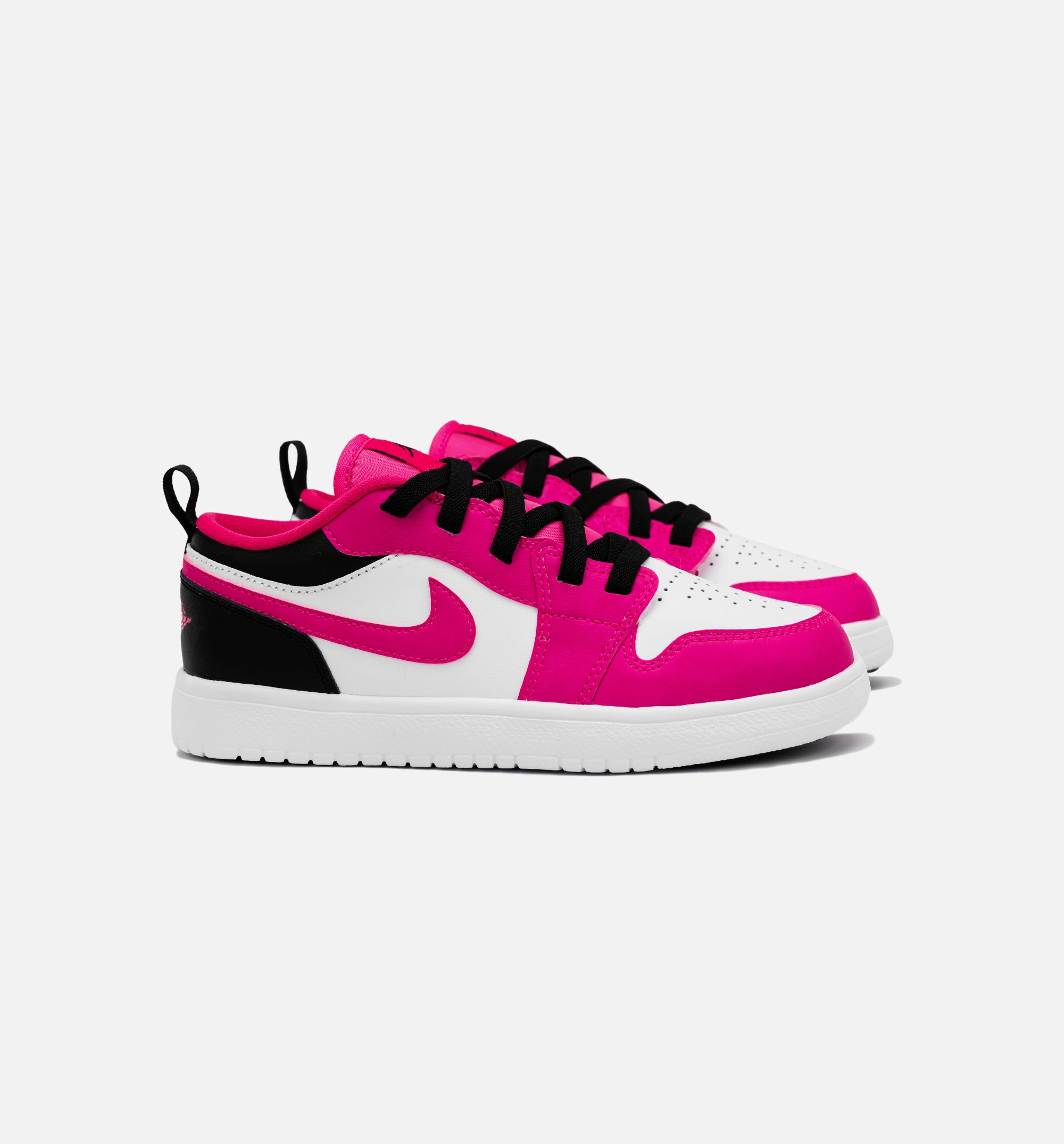 Air Jordan 1 Retro Low Fierce Pink Preschool Lifestyle Shoe - White/ Fierce Pink