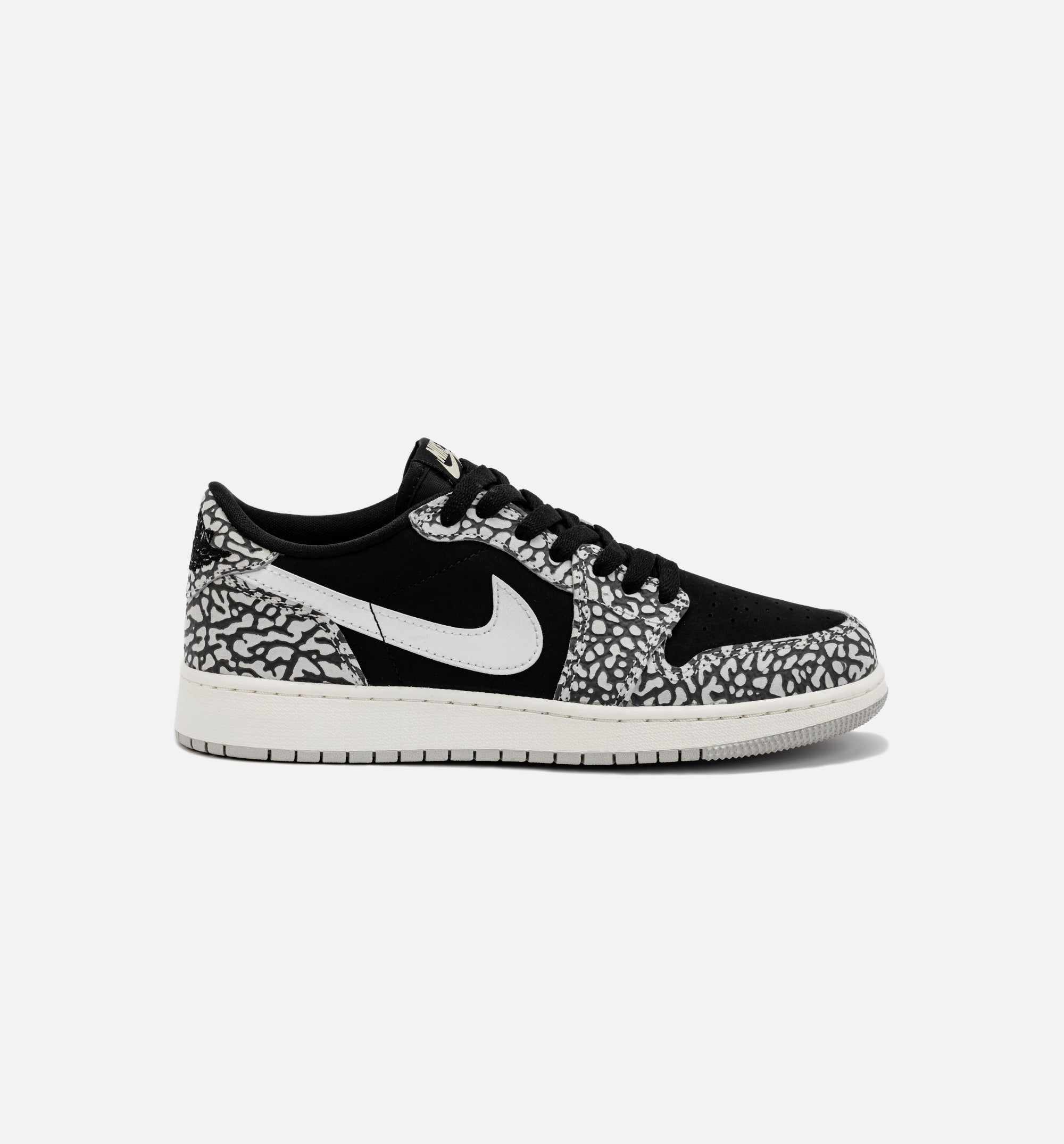 Air Jordan 1 Retro Low OG Black Cement Grade School Lifestyle Shoe - Black/Grey