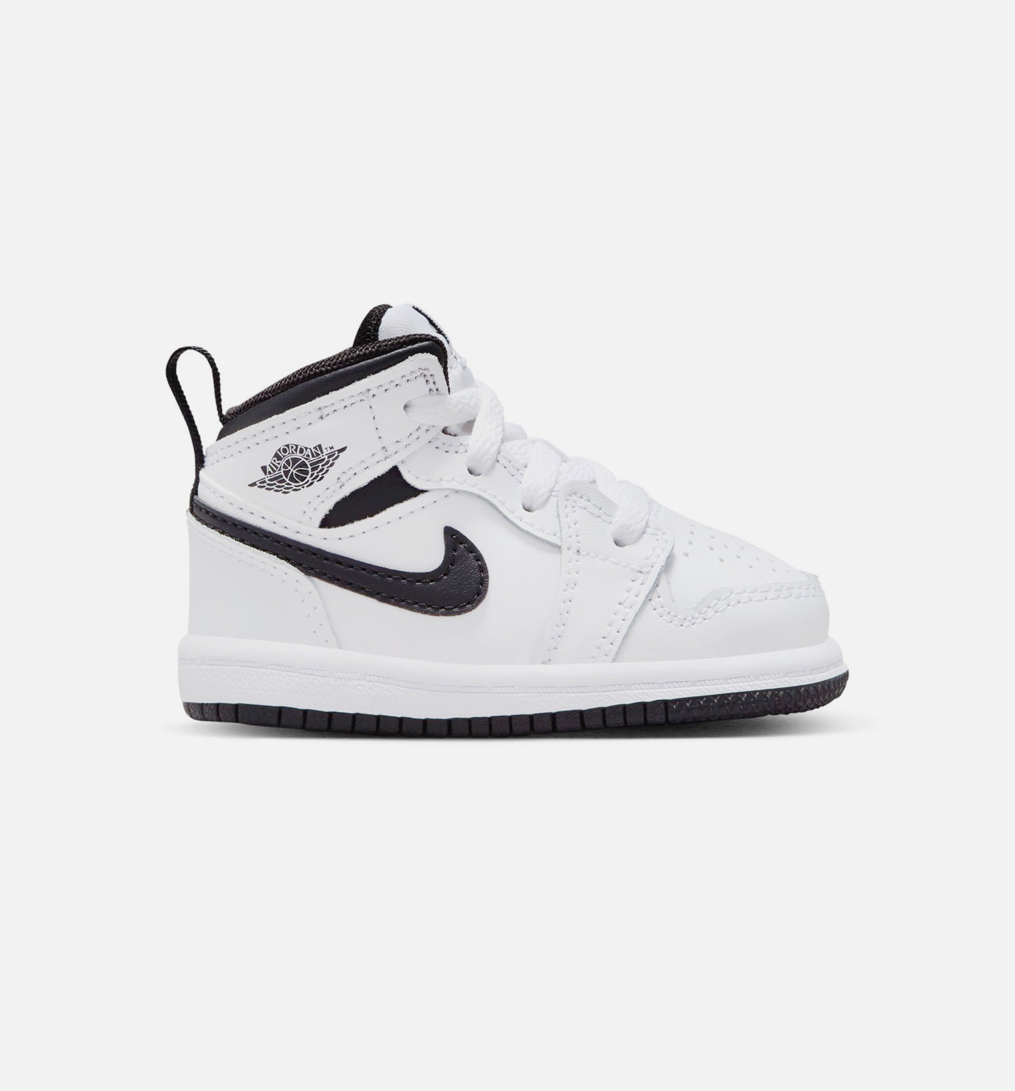 Air Jordan 1 Retro Mid Infant Toddler Lifestyle Shoe - White/Black