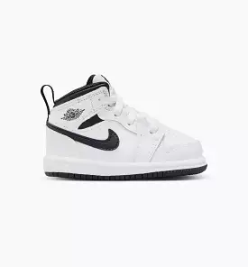 Air Jordan 1 Retro Mid Infant Toddler Lifestyle Shoe - White/Black