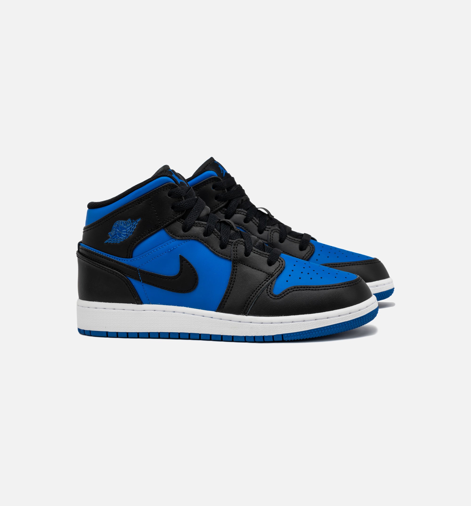 Air Jordan 1 Retro Mid Royal Blue Grade School Lifestyle Shoe - Black/Blue