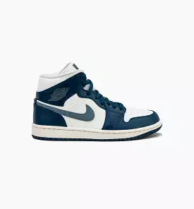 Air Jordan 1 Retro Mid Sky J French Blue Womens Lifestyle Shoe - Sky J French Blue/Sail/Ozone Blue