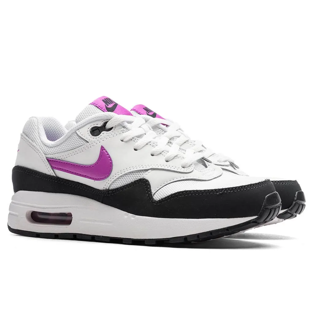 Air Max 1 BG (GS) - White/Fuchsia Dream/Dark Obsidian