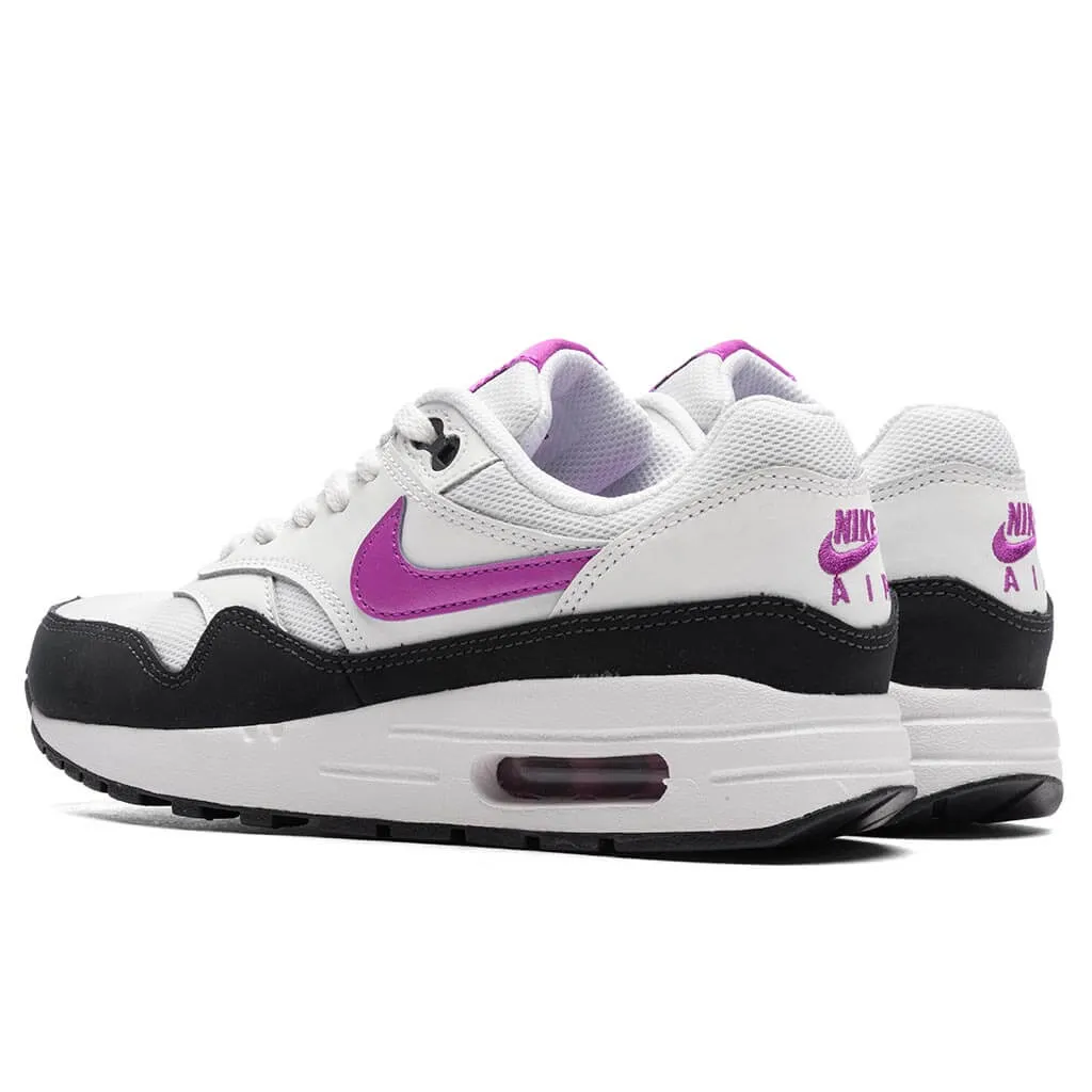 Air Max 1 BG (GS) - White/Fuchsia Dream/Dark Obsidian