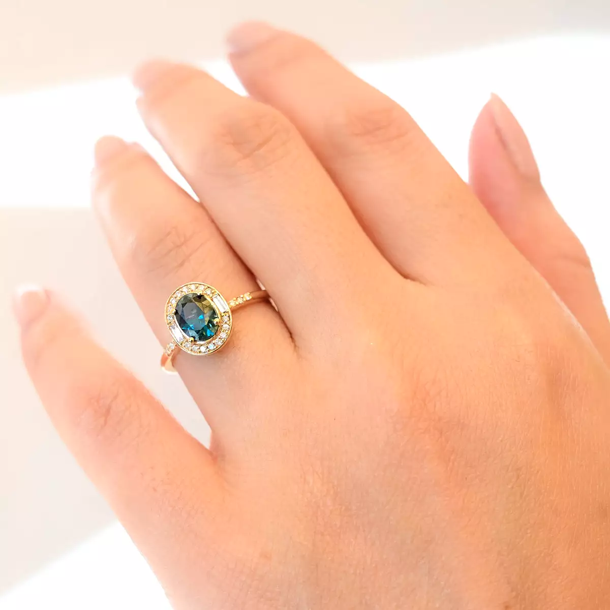 Athena Sapphire Halo Ring