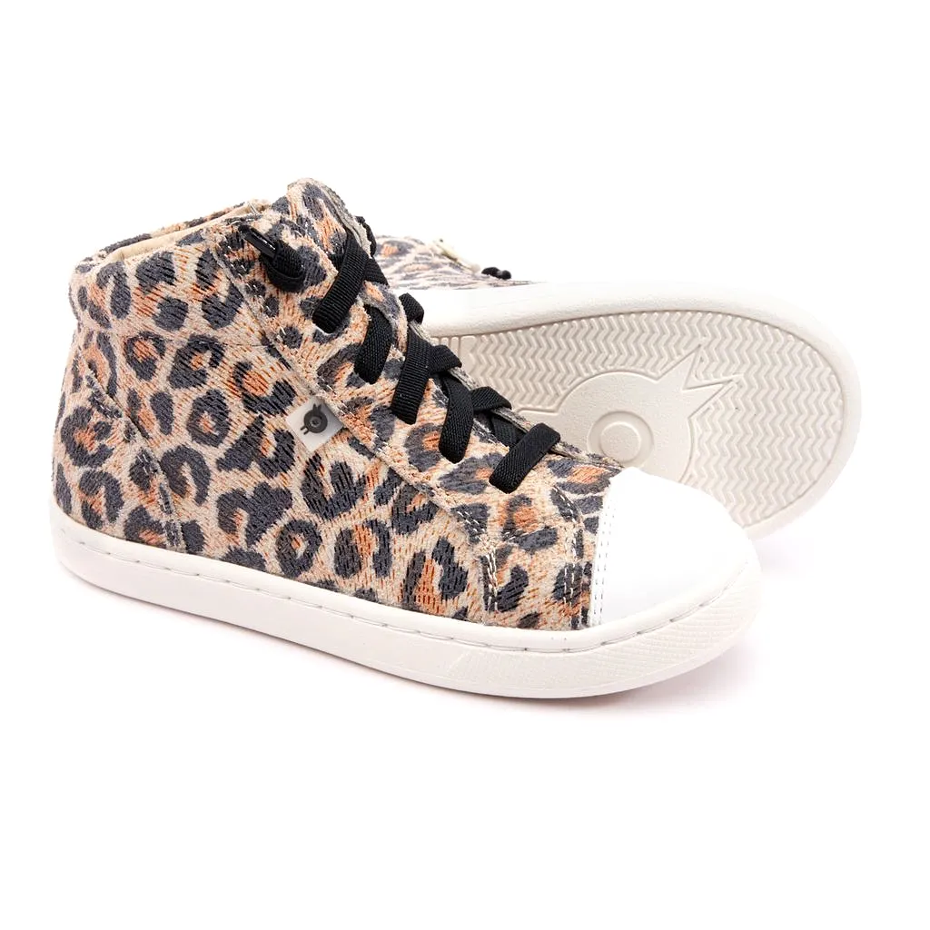 Beige Leopard High Top Sneakers