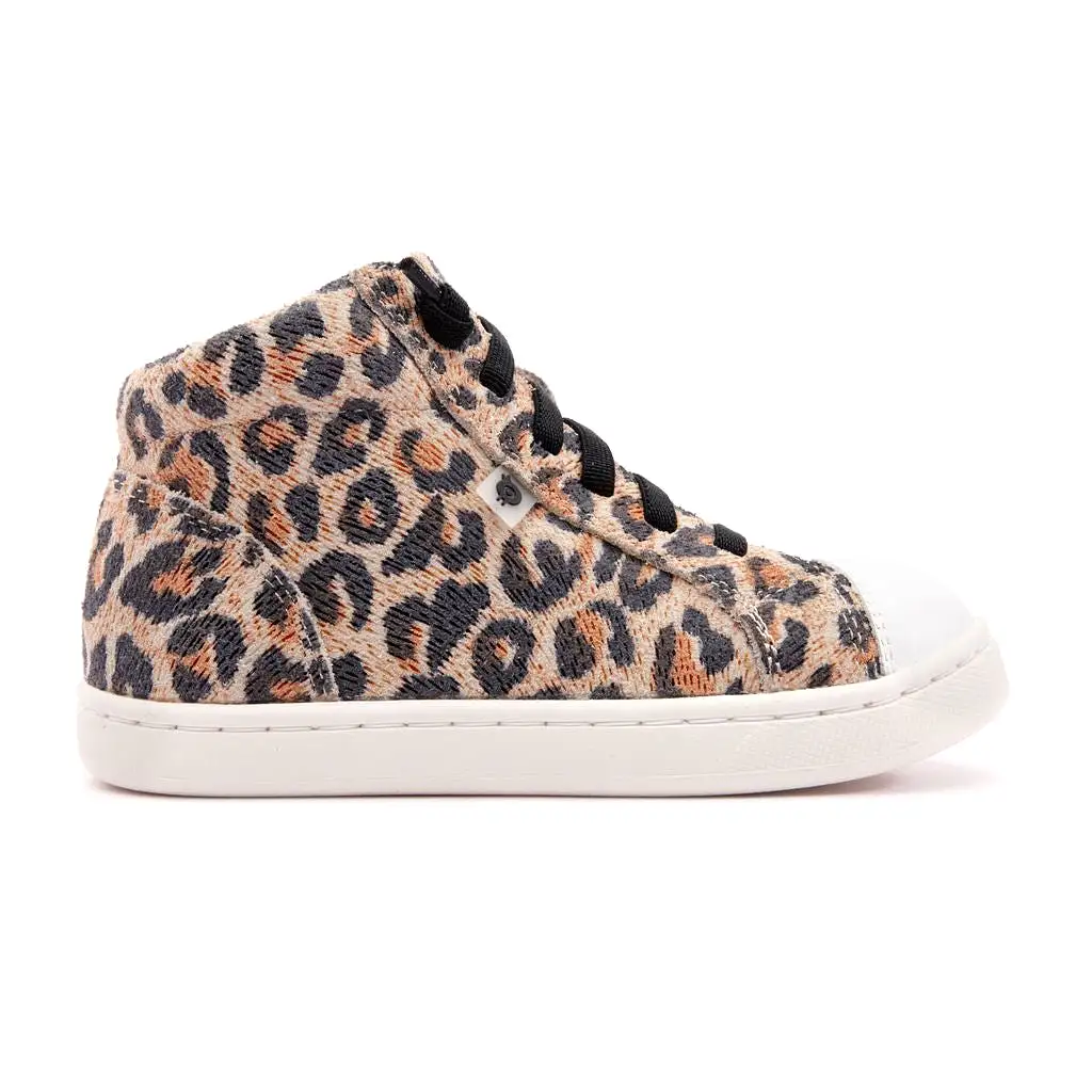 Beige Leopard High Top Sneakers