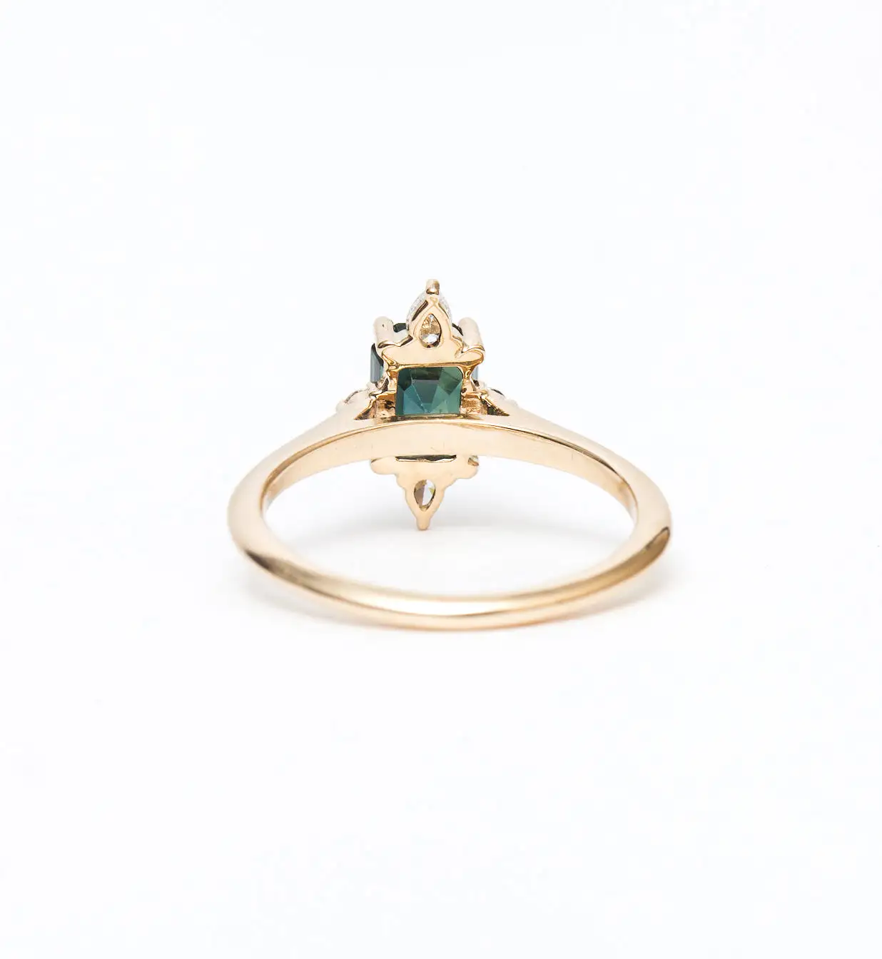 Blue-Green Sapphire Felicity Ring