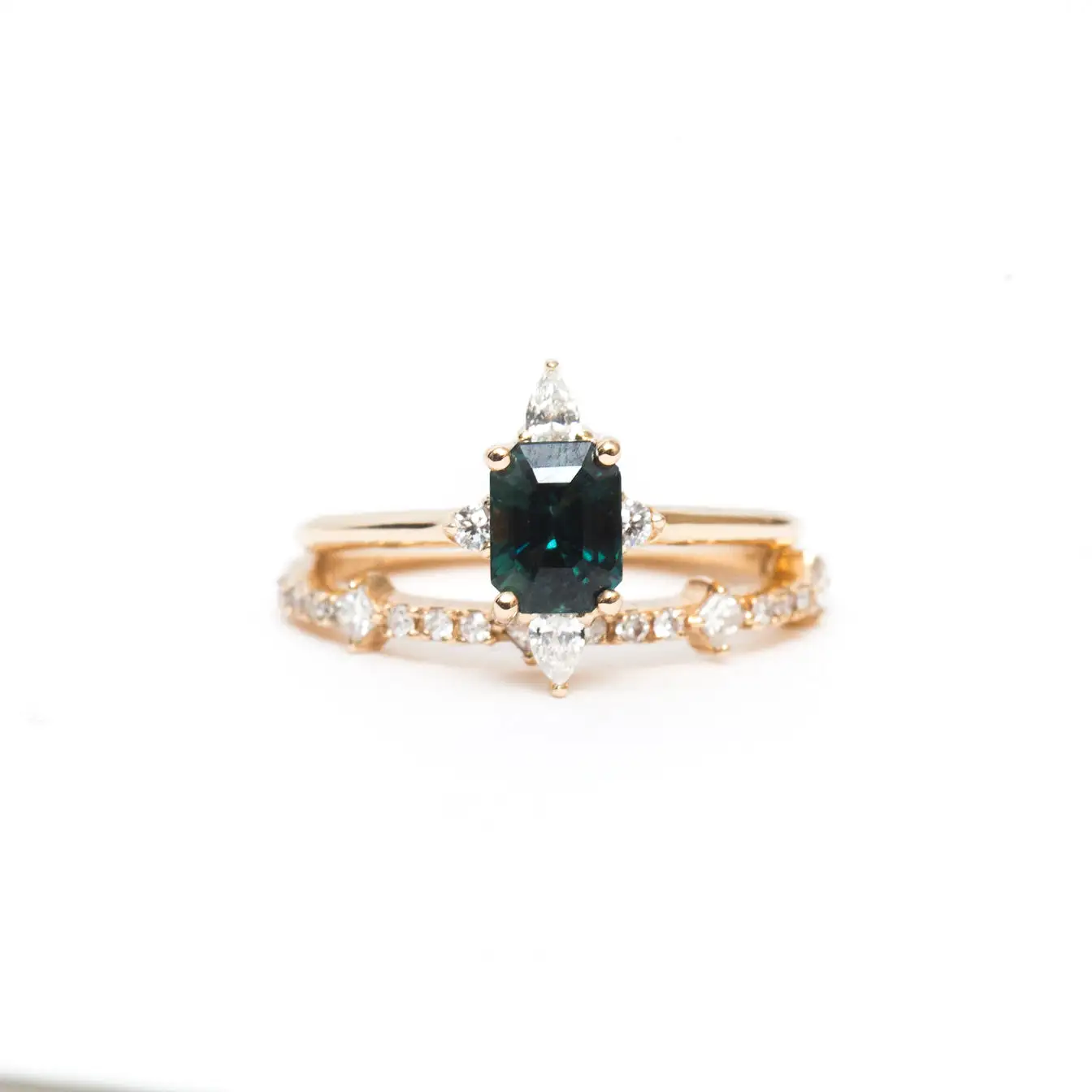 Blue-Green Sapphire Felicity Ring