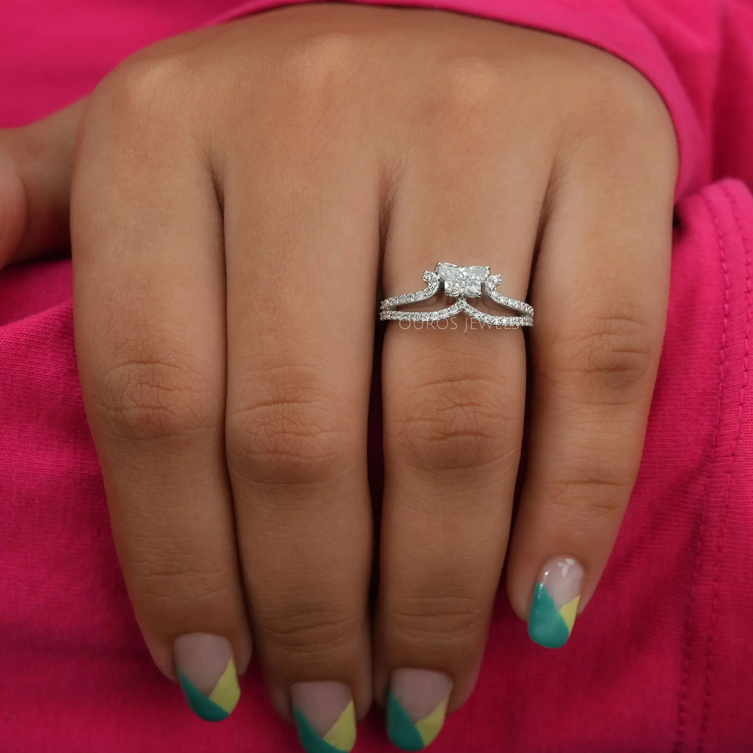 Butterfly Diamond Crown Style Dainty Ring