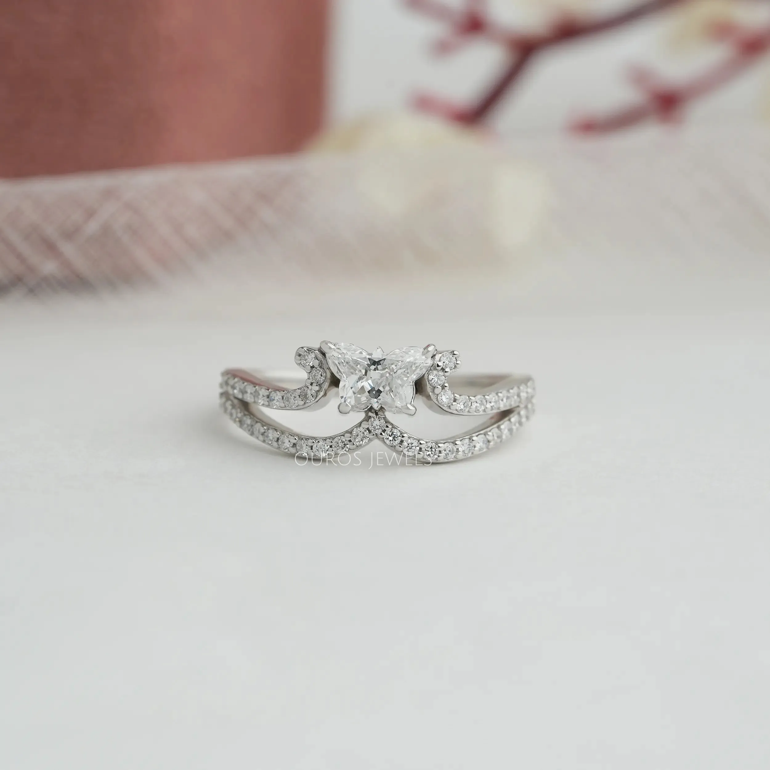 Butterfly Diamond Crown Style Dainty Ring