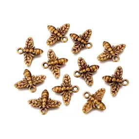 Charms, Tibetan Style, Bees, Antique Bronze, Alloy, 14mm