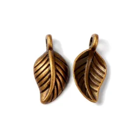 Charms, Tibetan Style, Leaf, Antique Bronze, Alloy, 14mm